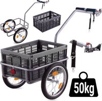 Viking Choice Fietskar - Fietsaanhanger - tot 50 kg - afneembare transportbox