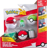 Pokémon Clip 'N' Go Poké Ball Riem Set - Poké Ball, Nest Ball, en Bulbasaur figuur